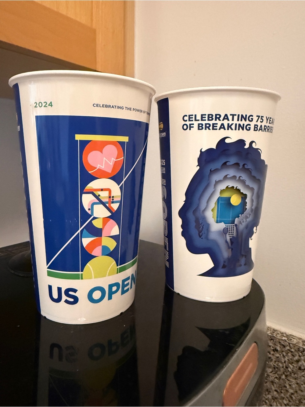 US Open 2024 and 2025 Commemorative Cups - Blue & White